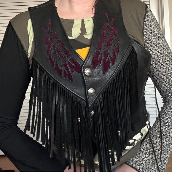 Vintage Fringe Leather Vest - Picture 1 of 13